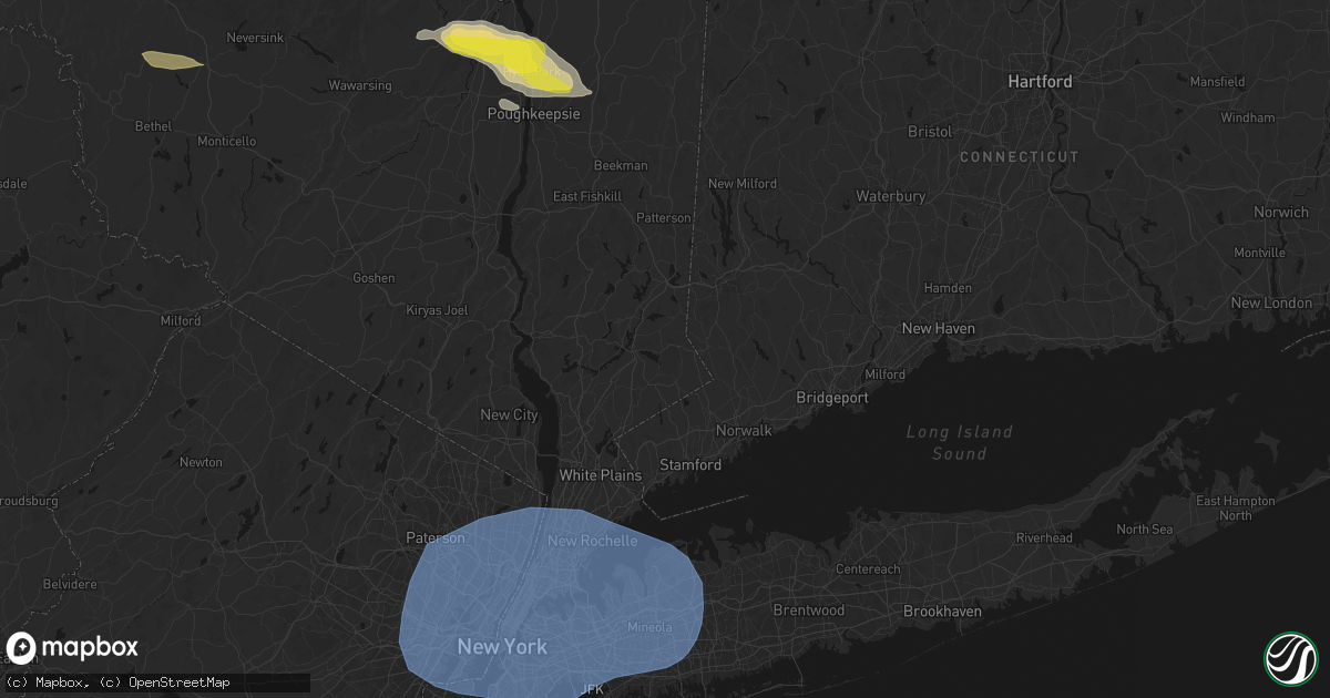 Hail map in Cross River, NY on June 6, 2026