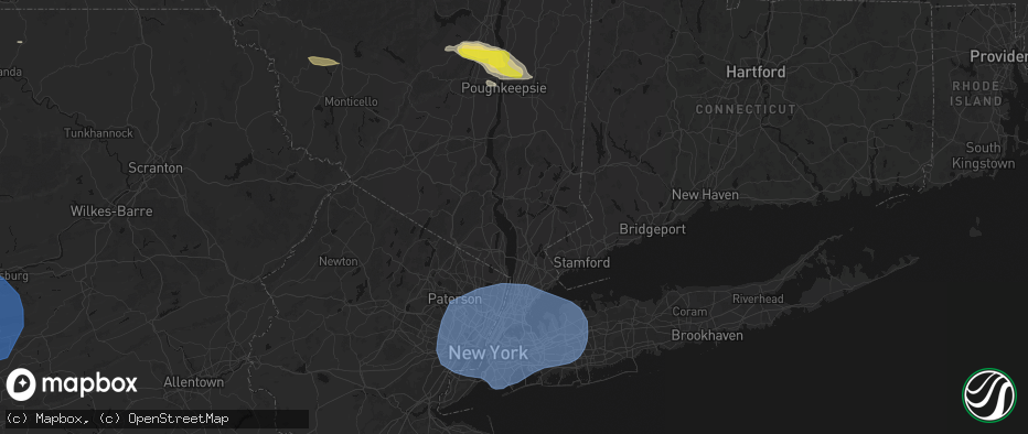 Hail map in Croton On Hudson, NY on June 6, 2026