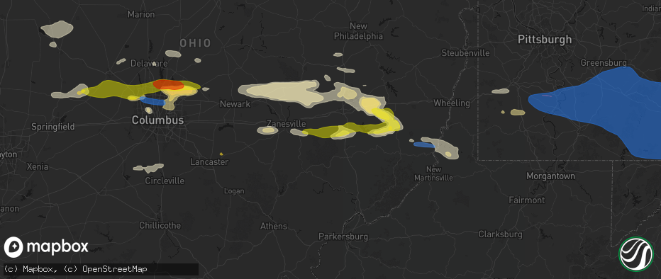 Hail map in Cumberland, OH on June 6, 2026