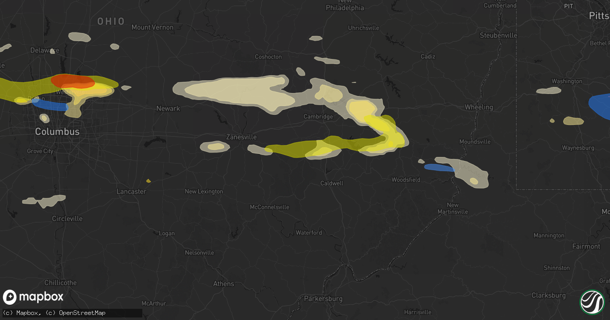 Hail map in Cumberland, OH on June 6, 2026