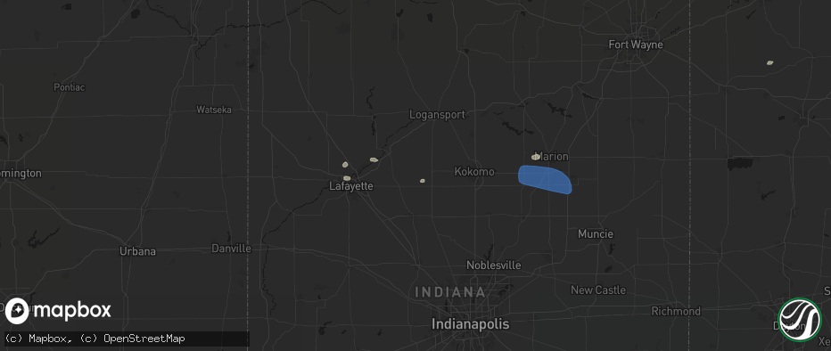 Hail map in Cutler, IN on June 6, 2026