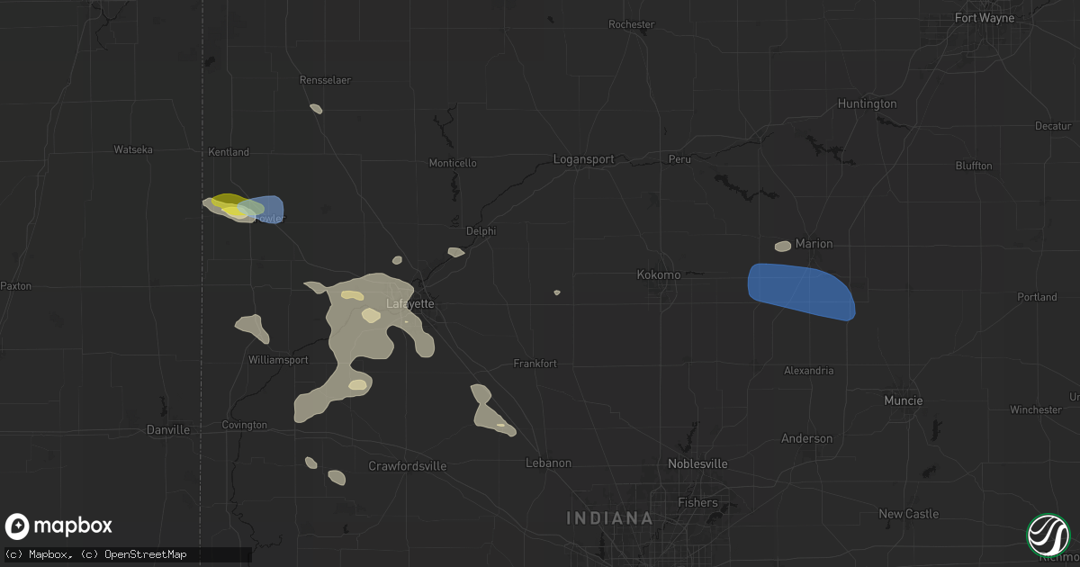 Hail map in Cutler, IN on June 6, 2026