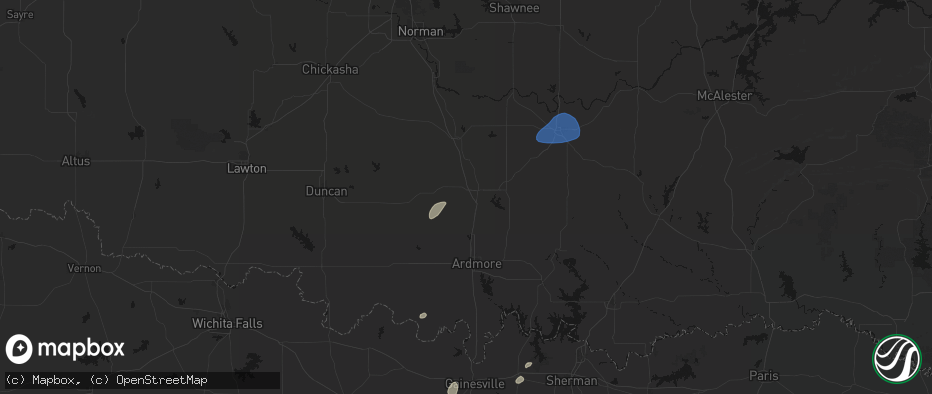 Hail map in Davis, OK on June 6, 2026