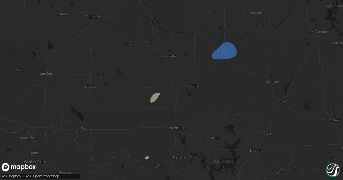 Hail map in Davis, OK on June 6, 2026