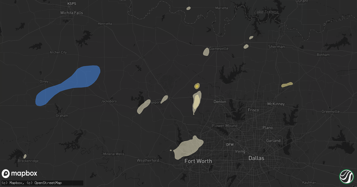 Hail map in Decatur, TX on June 6, 2026