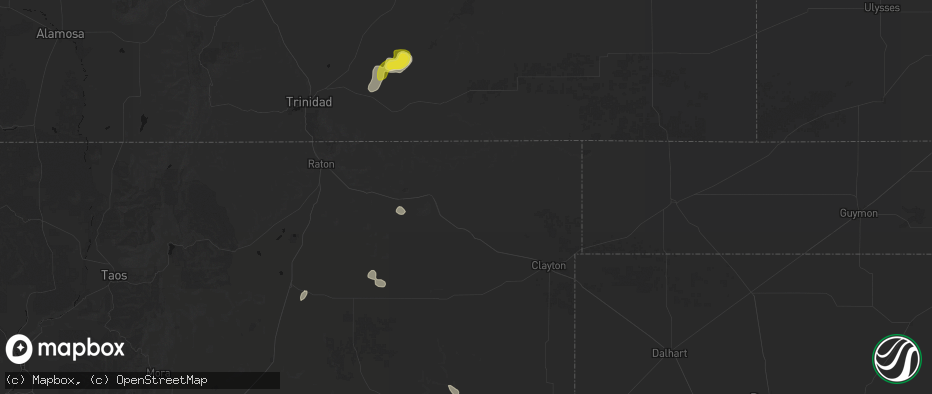Hail map in Des Moines, NM on June 6, 2026