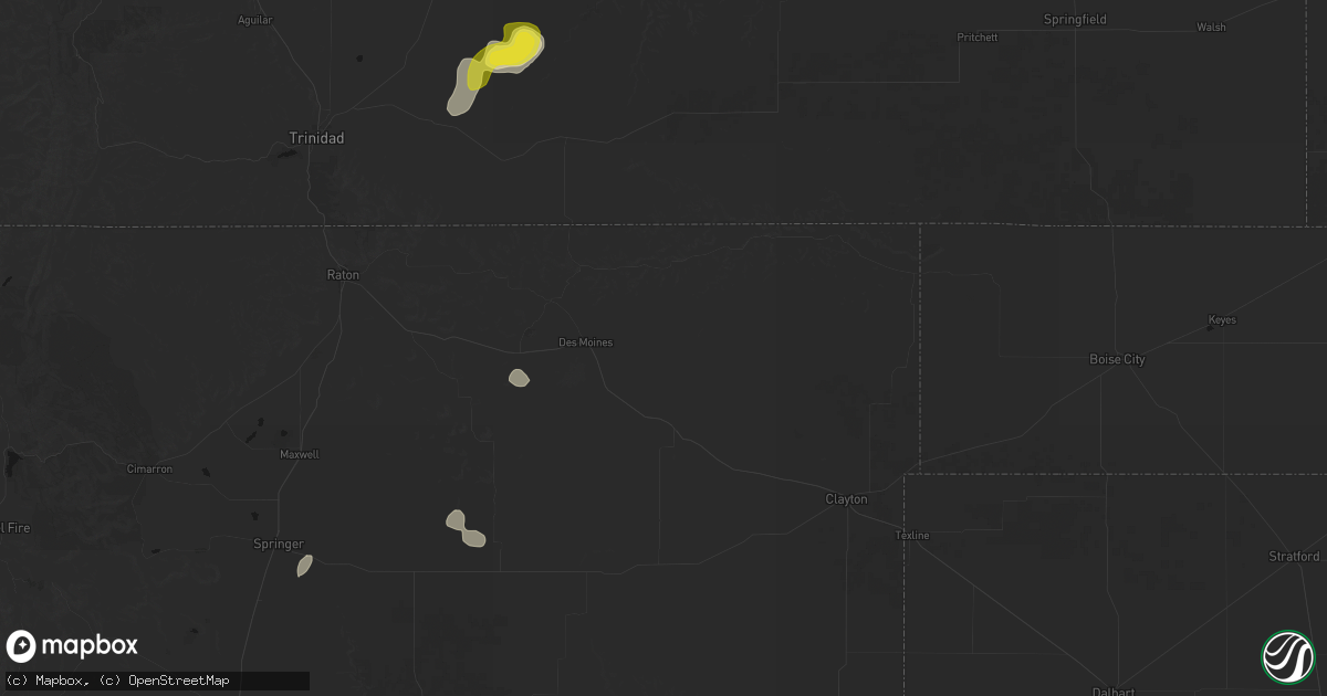 Hail map in Des Moines, NM on June 6, 2026