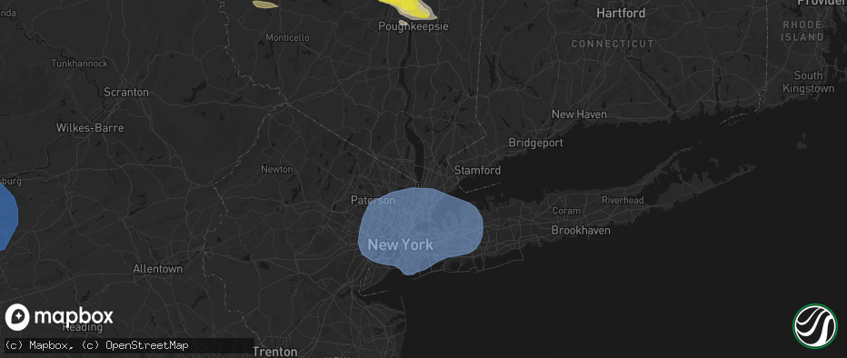 Hail map in Dobbs Ferry, NY on June 6, 2026
