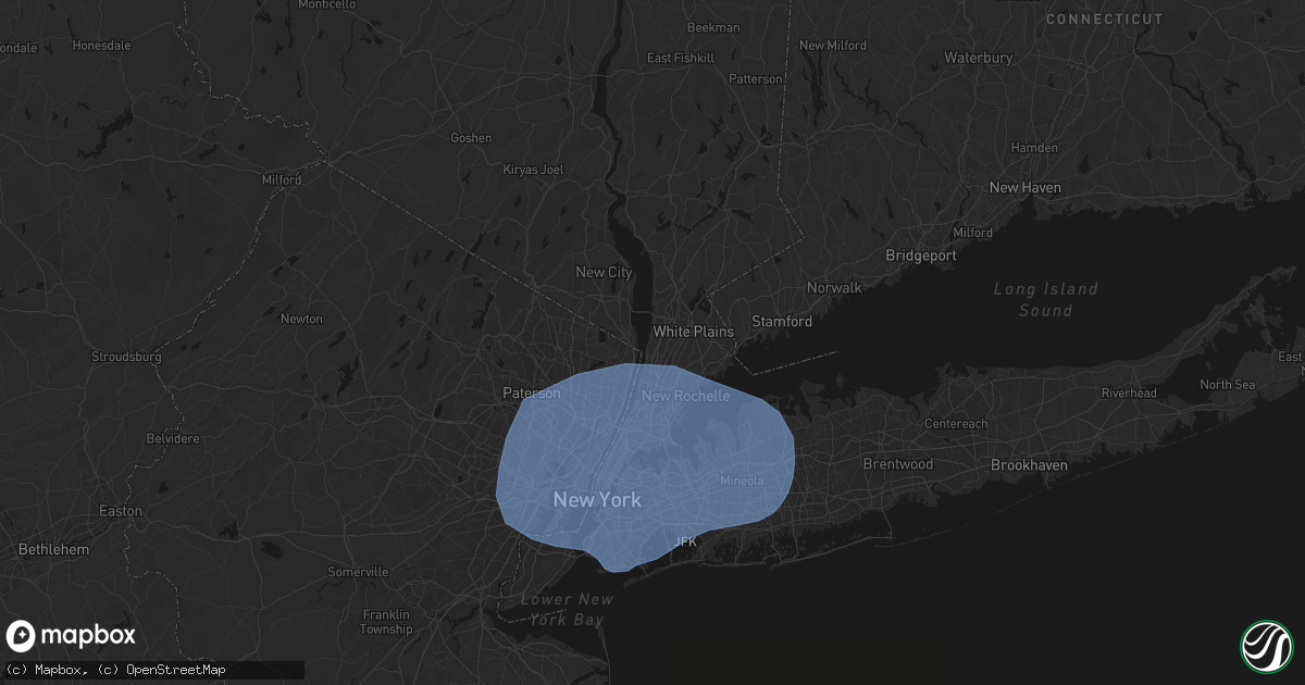 Hail map in Dobbs Ferry, NY on June 6, 2026