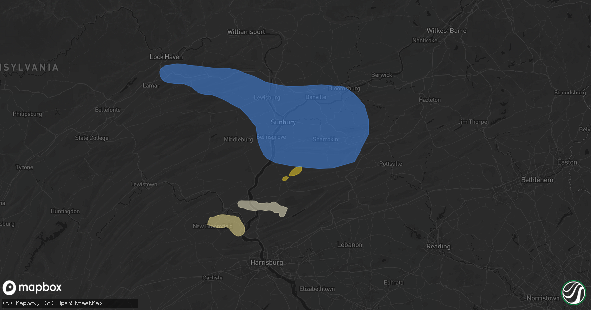 Hail map in Dornsife, PA on June 6, 2026