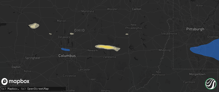 Hail map in Dresden, OH on June 6, 2026