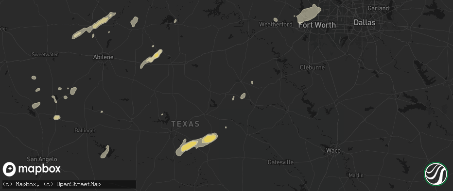 Hail map in Dublin, TX on June 6, 2026