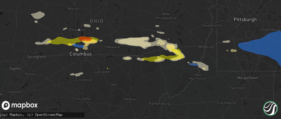 Hail map in Duncan Falls, OH on June 6, 2026
