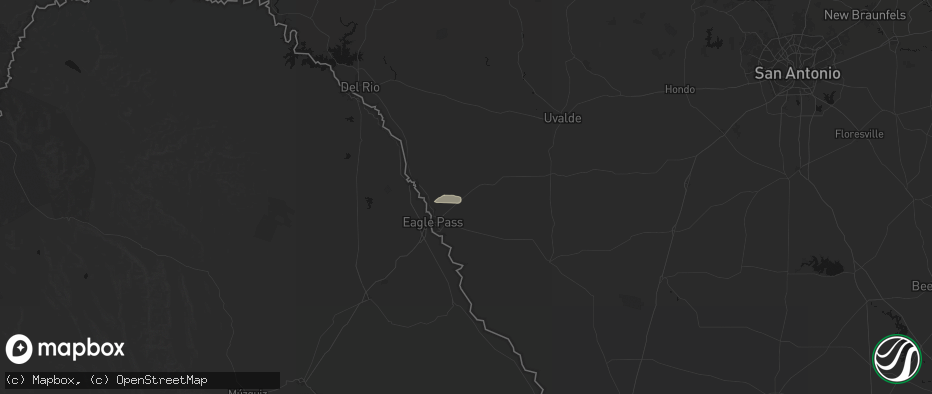 Hail map in Eagle Pass, TX on June 6, 2026