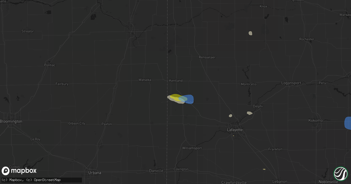 Hail map in Earl Park, IN on June 6, 2026