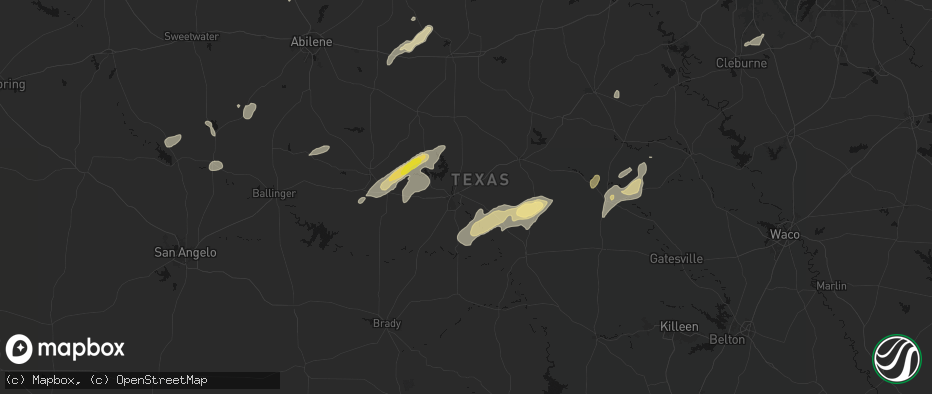 Hail map in Early, TX on June 6, 2026