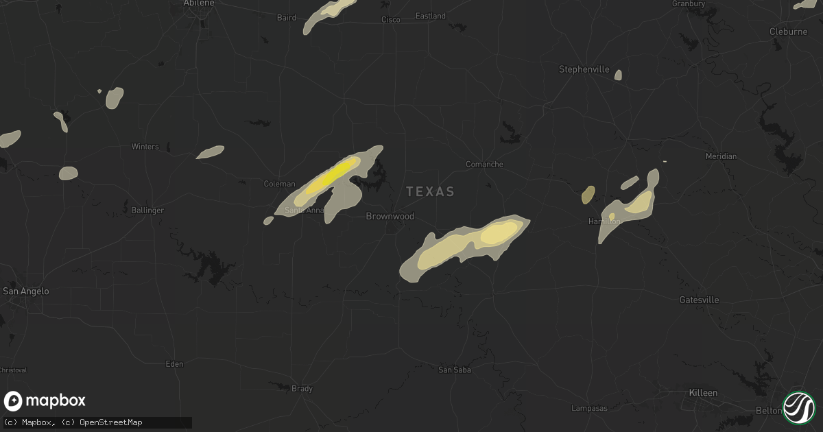 Hail map in Early, TX on June 6, 2026