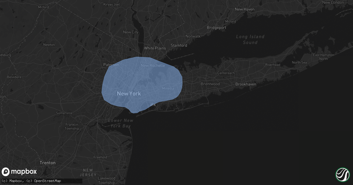 Hail map in East Meadow, NY on June 6, 2026