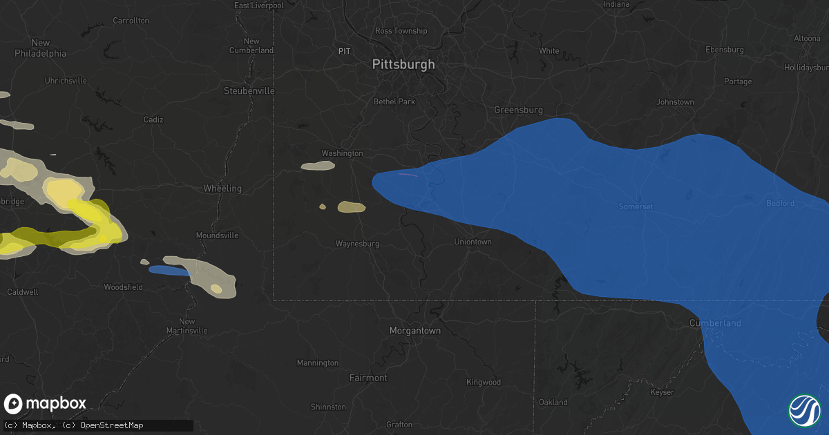 Hail map in East Millsboro, PA on June 6, 2026