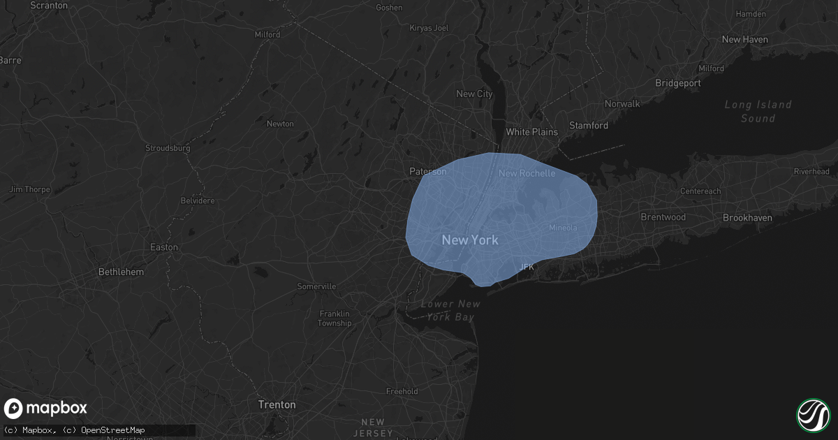 Hail map in East Orange, NJ on June 6, 2026