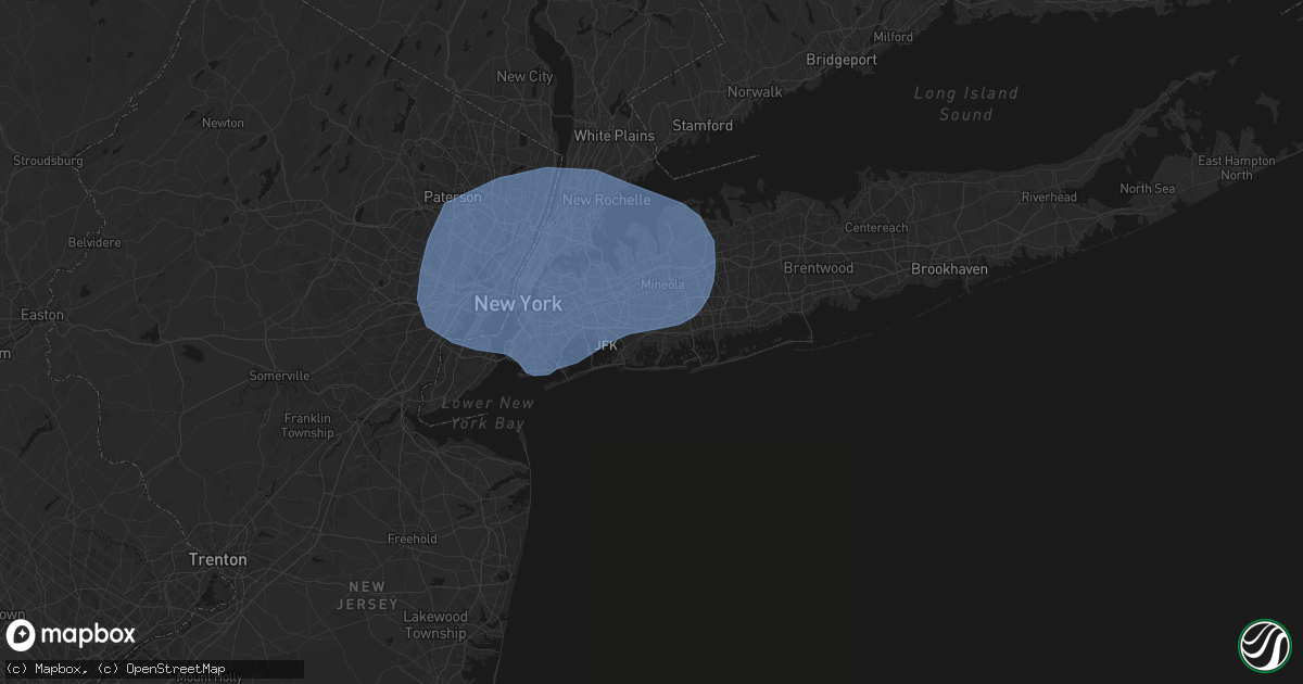 Hail map in East Rockaway, NY on June 6, 2026