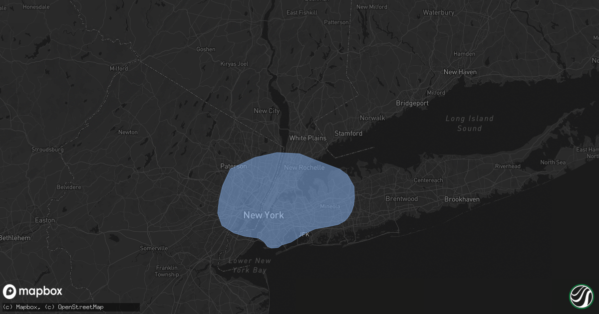 Hail map in Eastchester, NY on June 6, 2026