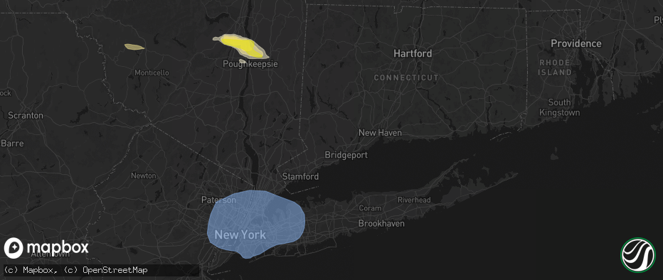 Hail map in Easton, CT on June 6, 2026