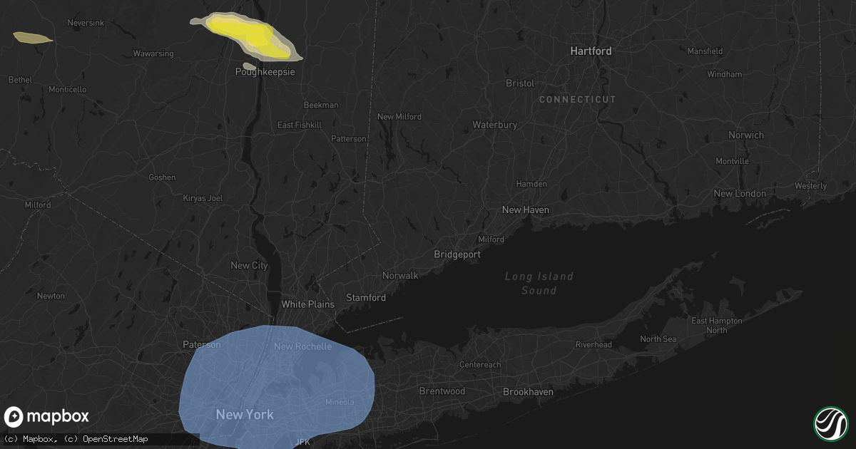 Hail map in Easton, CT on June 6, 2026