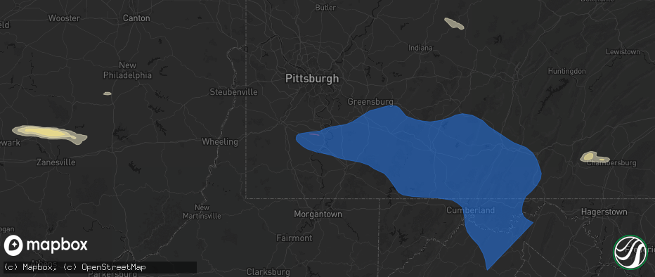 Hail map in Elco, PA on June 6, 2026