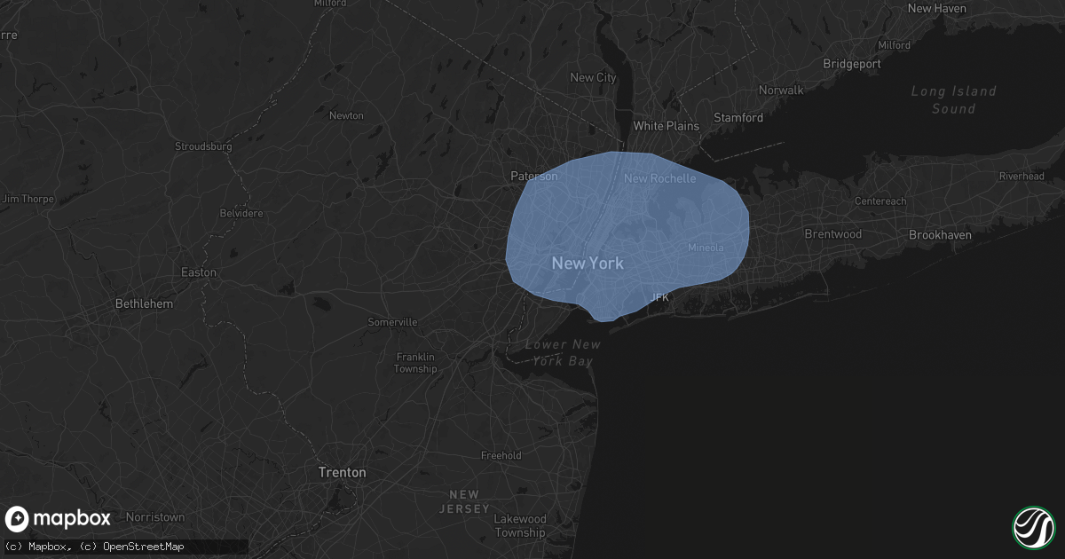 Hail map in Elizabeth, NJ on June 6, 2026