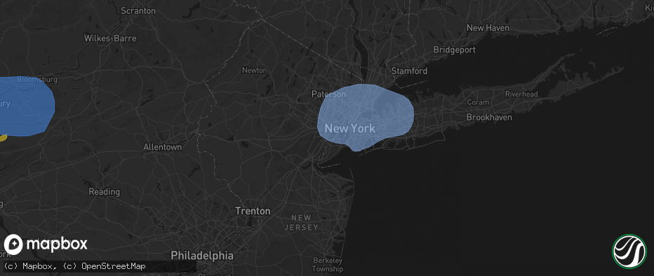 Hail map in Elizabethport, NJ on June 6, 2026