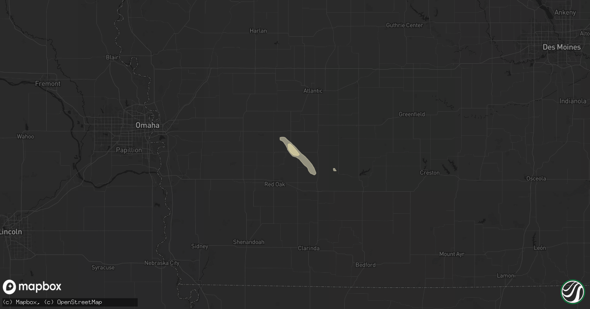 Hail map in Elliott, IA on June 6, 2026