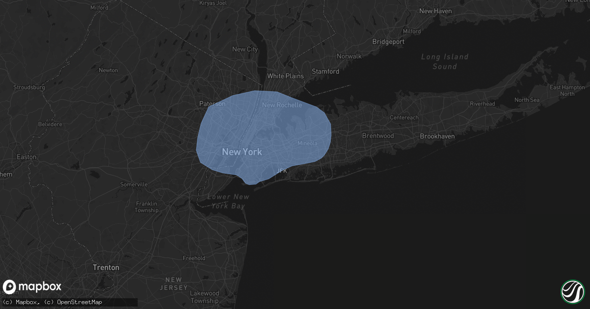 Hail map in Elmont, NY on June 6, 2026