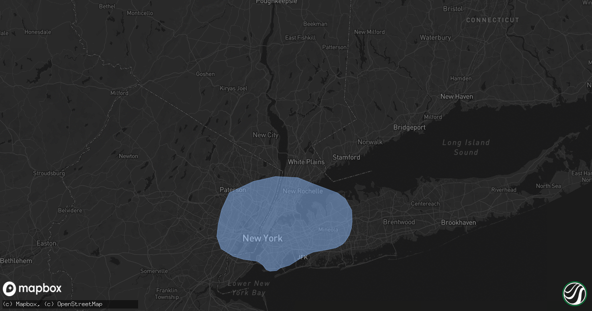 Hail map in Elmsford, NY on June 6, 2026