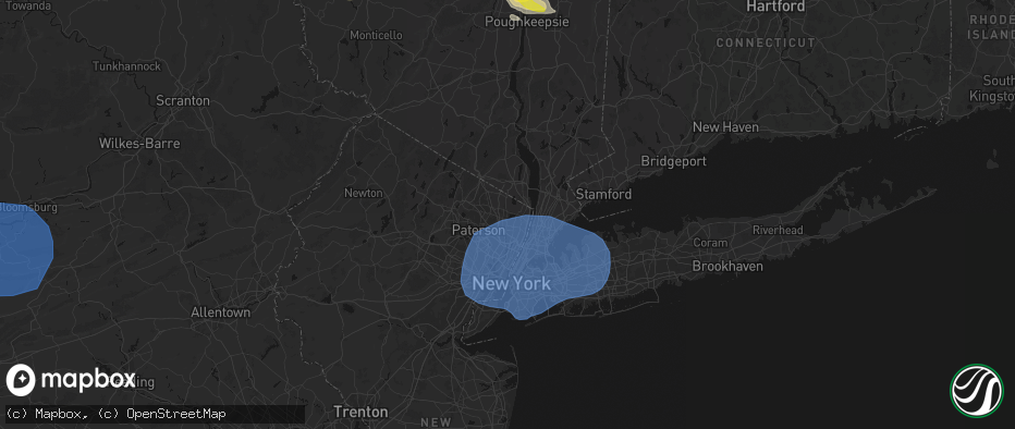 Hail map in Emerson, NJ on June 6, 2026