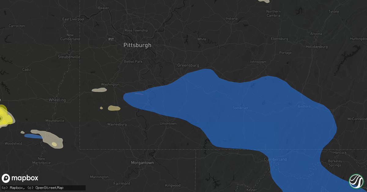Hail map in Everson, PA on June 6, 2026