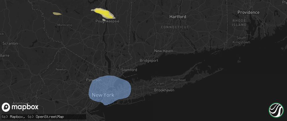 Hail map in Fairfield, CT on June 6, 2026