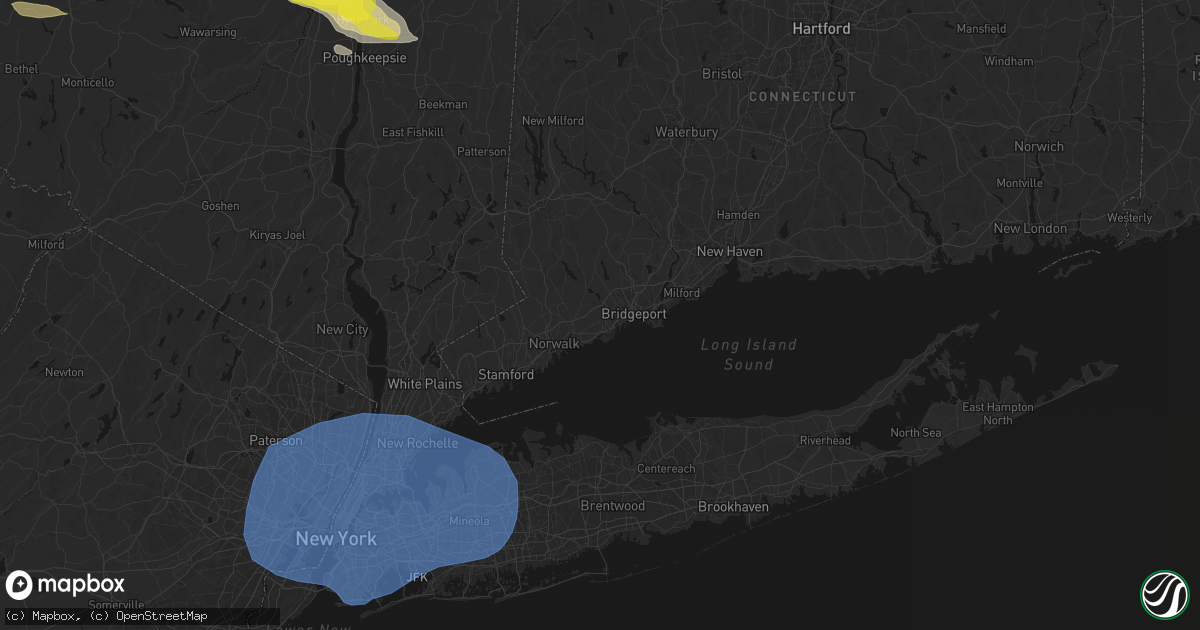 Hail map in Fairfield, CT on June 6, 2026