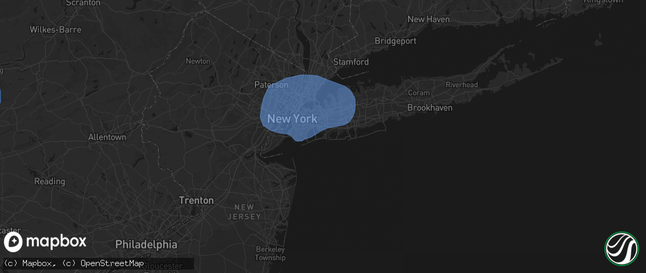 Hail map in Far Rockaway, NY on June 6, 2026