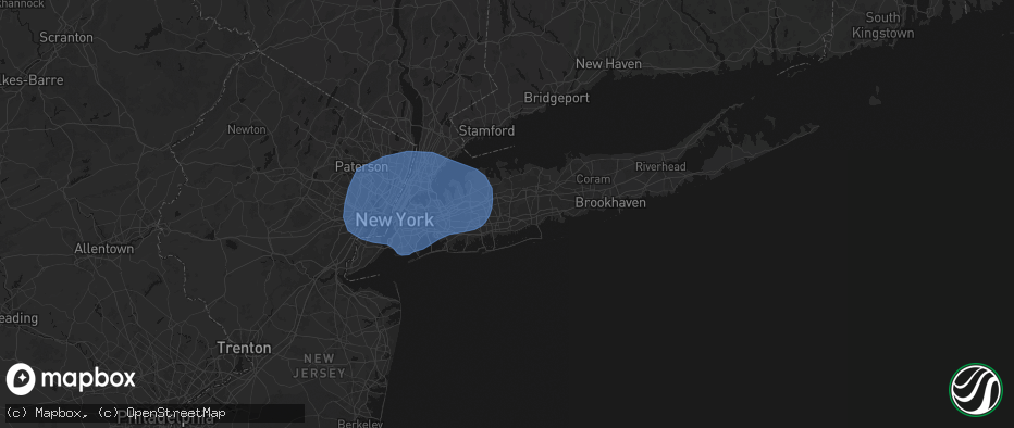Hail map in Farmingdale, NY on June 6, 2026