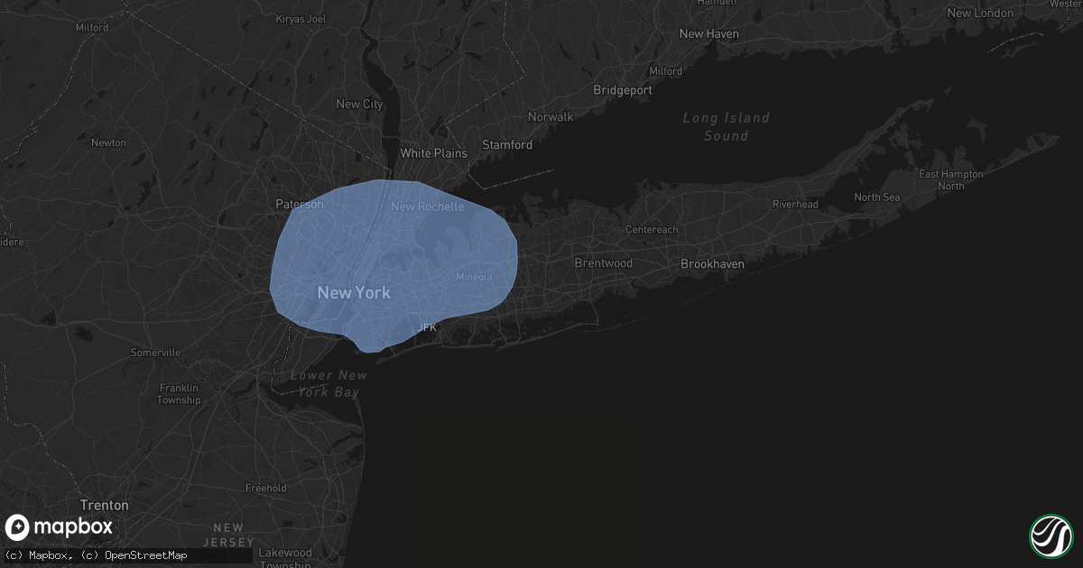 Hail map in Farmingdale, NY on June 6, 2026