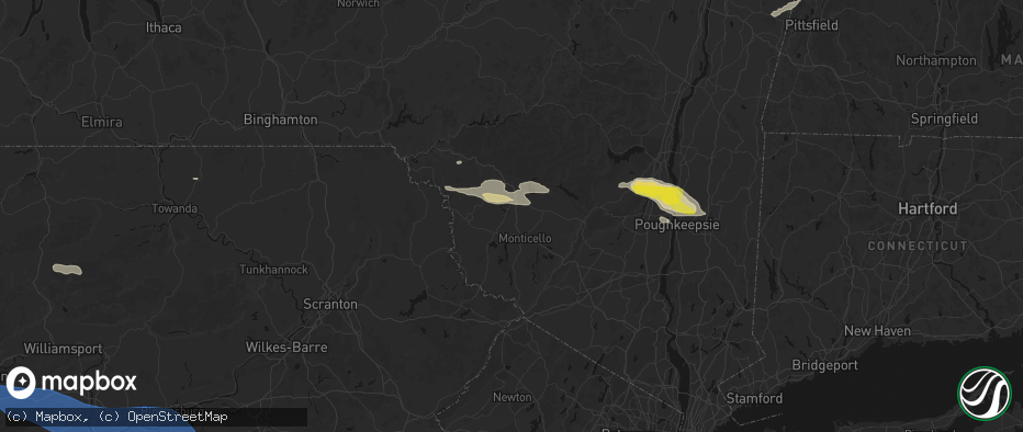 Hail map in Ferndale, NY on June 6, 2026