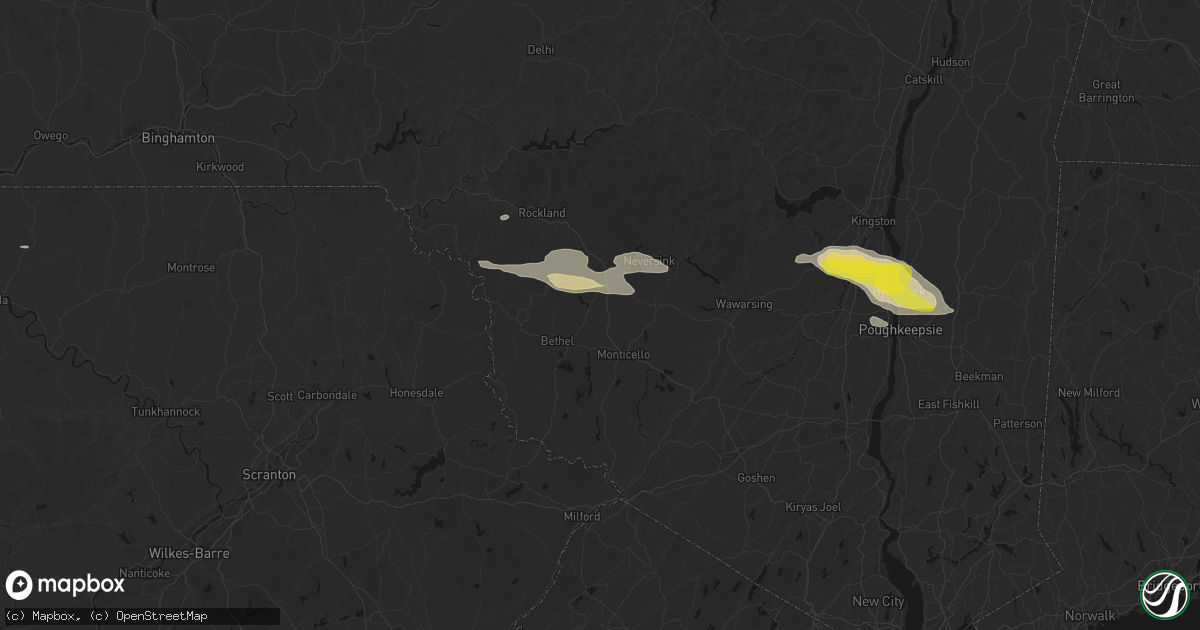 Hail map in Ferndale, NY on June 6, 2026