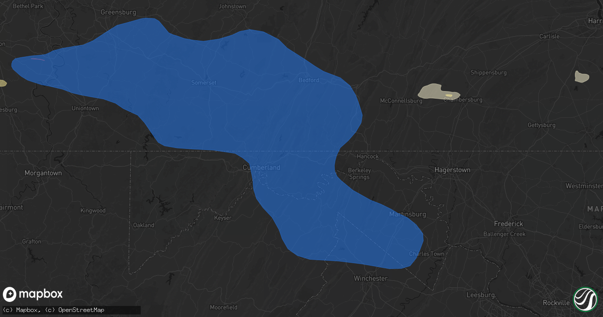 Hail map in Flintstone, MD on June 6, 2026