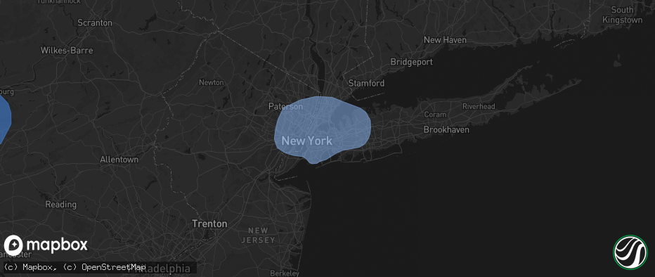 Hail map in Forest Hills, NY on June 6, 2026