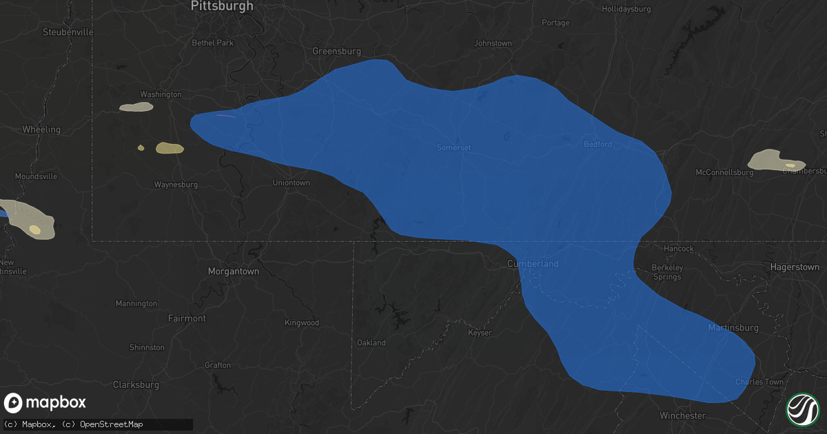 Hail map in Fort Hill, PA on June 6, 2026