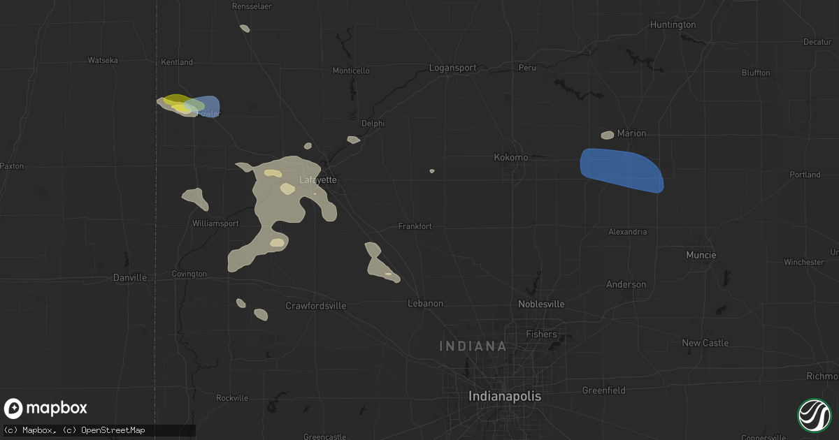 Hail map in Frankfort, IN on June 6, 2026