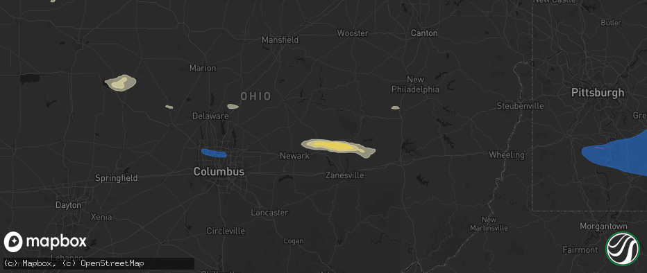 Hail map in Frazeysburg, OH on June 6, 2026