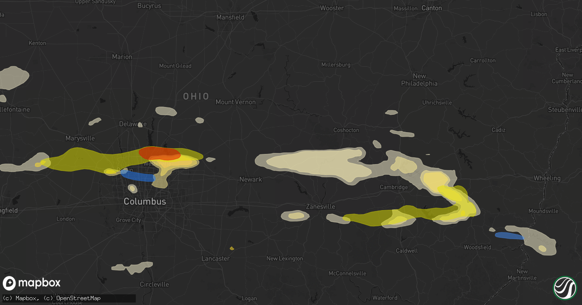 Hail map in Frazeysburg, OH on June 6, 2026