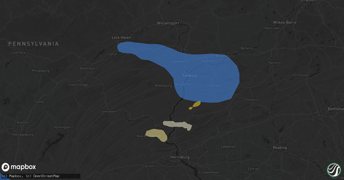 Hail map in Freeburg, PA on June 6, 2026